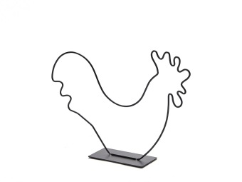 Haan op voet 21 cm zwart