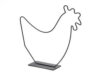Kip op voet 32 cm zwart