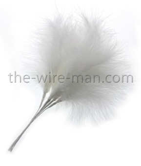 Veren Op Draad 25 cm 6 st Wit