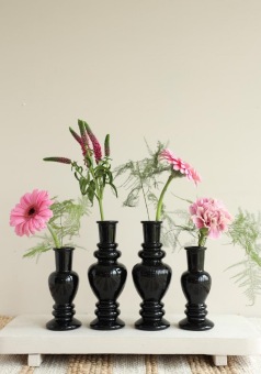 Gekleurde Glazen Vaasjes Venice Zwart