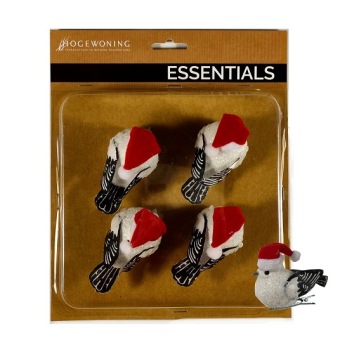 Vogels Xmas Wit 8 cm 4 st.