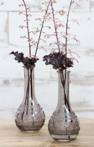 Gekleurde glazen fles paris grijs Ø7,5 h.15,8 cm