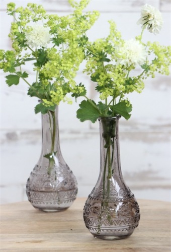 Gekleurde glazen fles paris grijs Ø7,5 h.15,8 cm