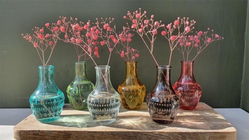 Flasche aus farbigem Glas milano blau Ø6 h.10 cm