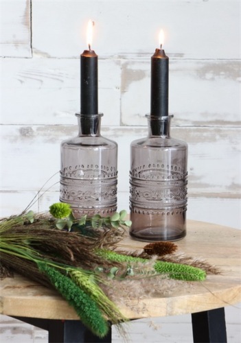 Flasche aus farbigem Glas porto Grau Ø7,5 h.14,5 cm